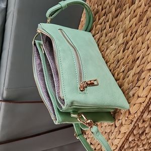 Seafoam green purse/clutch